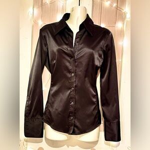 Elegant Black New York & Company stretch satin like